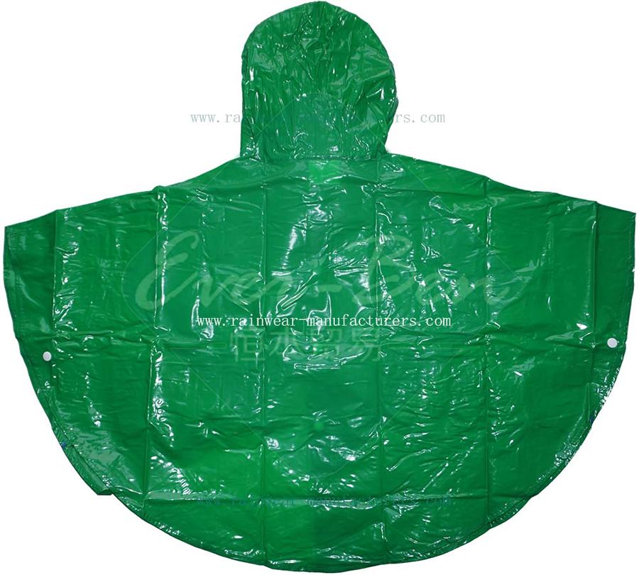 Vinyl green kids waterproof poncho